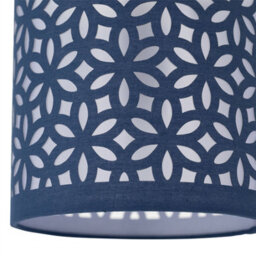 First Choice Lighting Set Of 2 Buck - Clear Glass Table Lamps With Navy Blue Cut Out Shade - thumbnail 7
