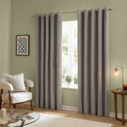 furn. Furn The Ultimate Velvet Room Darkening Eyelet Curtain Pair, Silver, (W) 168 X (D) 229Cm - thumbnail 3