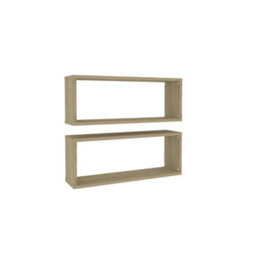 Berkfield Wall Cube Shelf 2 Pcs Sonoma Oak 60X15X23 Cm Engineered Wood - thumbnail 2