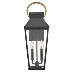 Luminosa Lighting Elstead Hinkley Dawson Outdoor Wall Lantern Traditional Black, Burnished Bronze Accent Ip44 2X E14 - thumbnail 5