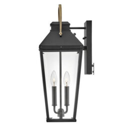 Luminosa Lighting Elstead Hinkley Dawson Outdoor Wall Lantern Traditional Black, Burnished Bronze Accent Ip44 2X E14 - thumbnail 4