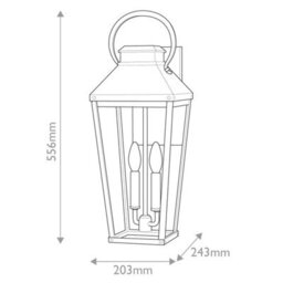 Luminosa Lighting Elstead Hinkley Dawson Outdoor Wall Lantern Traditional Black, Burnished Bronze Accent Ip44 2X E14 - thumbnail 3