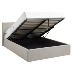 Teddy Boucle 4Ft Small Double Gas Lift Up Ottoman Storage Bedframe (H: 88.5Cm X W: 138Cm X L: 203Cm) (Boucle Beige) - thumbnail 3