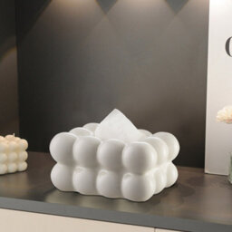 Thehotsale White Ceramic Tissue Box Cover Tissue Holder For Desk Bathroom Kitchen Office Milk - thumbnail 2