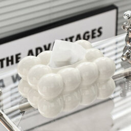 Thehotsale White Ceramic Tissue Box Cover Tissue Holder For Desk Bathroom Kitchen Office Milk