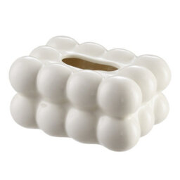 Thehotsale White Ceramic Tissue Box Cover Tissue Holder For Desk Bathroom Kitchen Office Milk - thumbnail 3