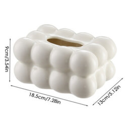 Thehotsale White Ceramic Tissue Box Cover Tissue Holder For Desk Bathroom Kitchen Office Milk - thumbnail 7
