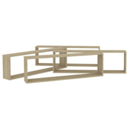 Berkfield Wall Cube Shelf 4 Pcs Sonoma Oak 100X15X30 Cm Engineered Wood - thumbnail 5