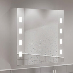 Affine Bathroom Led Mirror Cabinet Demister Shaver Socket Aluminium Ip44 600 X 650mm - thumbnail 6