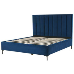 Beliani Ottoman Bed Velvet Sezanne 180 X 200 Cm (Eu Super King) Navy Blue - thumbnail 9