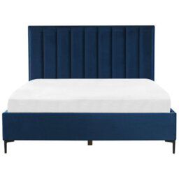 Beliani Ottoman Bed Velvet Sezanne 180 X 200 Cm (Eu Super King) Navy Blue - thumbnail 7