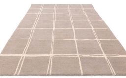 Grey Chequered Wool Modern Shaggy Handmade Rug For Living Room Bedroom & Dining Room-200Cm X 290 Cm - thumbnail 2