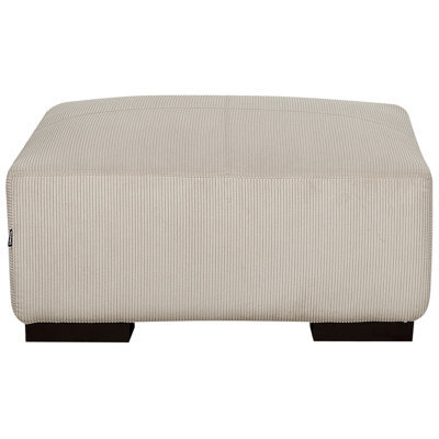 Wyld And Coco Beige Jumbo Corduroy Ottoman 80 X 80 X 35 Cm Square Pouffe For Modern Living Room - image 1