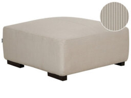 Wyld And Coco Beige Jumbo Corduroy Ottoman 80 X 80 X 35 Cm Square Pouffe For Modern Living Room - thumbnail 3