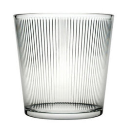 Urbn-Living Urbnliving 13Cm Height Clear Round Glass Straight Line Vase Flower Pot - thumbnail 1