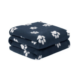 OHS Pet Dog Blanket Throw Soft Crate Paw Puppy Animal Mat, Navy - 120 X 150Cm - thumbnail 1