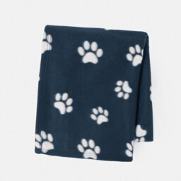 OHS Pet Dog Blanket Throw Soft Crate Paw Puppy Animal Mat, Navy - 120 X 150Cm - thumbnail 4