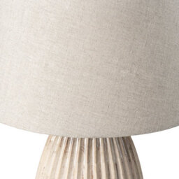 Large Cream White Wash Wooden Table Lamp With Fabric Shade For Living Room Or Bedroom 68X40X40Cm - thumbnail 3