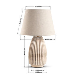 Large Cream White Wash Wooden Table Lamp With Fabric Shade For Living Room Or Bedroom 68X40X40Cm - thumbnail 5