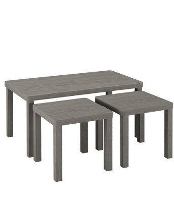 Urbn-Living Urbnliving Wooden Nesting Stacking Cedar Grey Color Coffee Side Centre Tables Living Room Furniture, Set Of 3 - image 1