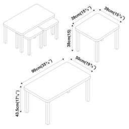 Urbn-Living Urbnliving Wooden Nesting Stacking Cedar Grey Color Coffee Side Centre Tables Living Room Furniture, Set Of 3 - thumbnail 5