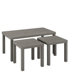Urbn-Living Urbnliving Wooden Nesting Stacking Cedar Grey Color Coffee Side Centre Tables Living Room Furniture, Set Of 3 - thumbnail 1