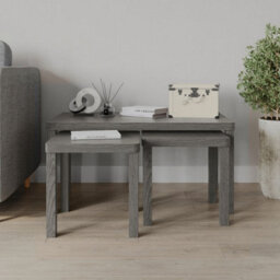 Urbn-Living Urbnliving Wooden Nesting Stacking Cedar Grey Color Coffee Side Centre Tables Living Room Furniture, Set Of 3 - thumbnail 4