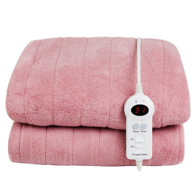 Russell Hobbs Electric Blanket Pink Heated Throw Microfleece