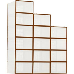 15X Large Stackable Plastic Shoe Storage Boxes Brown