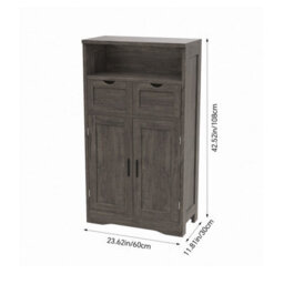 Living And Home Grey Wooden Sideboard Storage Cabinet - thumbnail 4