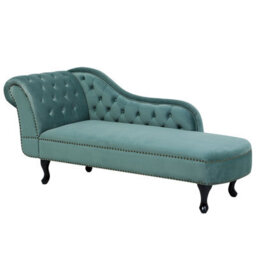 Beliani Left-Hand Chaise Longue Nimes Velvet Mint Green - thumbnail 4