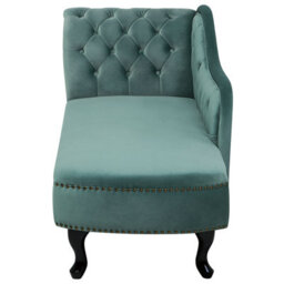 Beliani Left-Hand Chaise Longue Nimes Velvet Mint Green - thumbnail 6