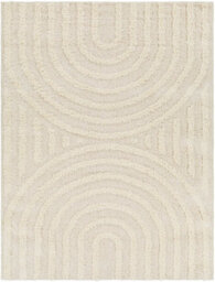 Livabliss Rodos-Modern Beige White Soft Plush Pile Living Bedroom Rug 160 X 213 Cm Easy Care, Non Shedding - thumbnail 1