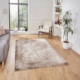 Beige Abstract Modern Easy To Clean Rug For Living Room Bedroom & Dining Room-120Cm X 170Cm - thumbnail 1