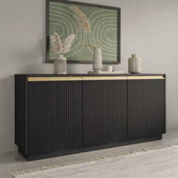 Arte Sleek Black Royal Sideboard Cabinet H71Cm W154Cm D39Cm - Contemporary Storage Solution - thumbnail 3