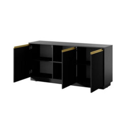 Arte Sleek Black Royal Sideboard Cabinet H71Cm W154Cm D39Cm - Contemporary Storage Solution - thumbnail 2