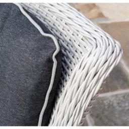 Cheshire 2 Seater Putty Grey Rattan Weave Garden Bistro Set - thumbnail 3