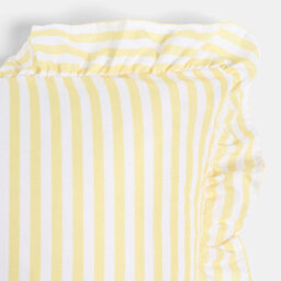 Ohs 2 X Bengal Stripe Faux Linen Frill Cushion Covers - Lemon - thumbnail 6