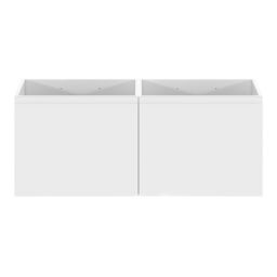GoodHome Levanna Wide Matt White Wall-Mounted Bathroom Cabinet (H) 480mm (W) 1200mm - thumbnail 6