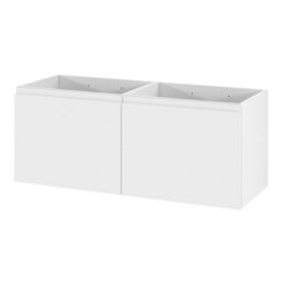 GoodHome Levanna Wide Matt White Wall-Mounted Bathroom Cabinet (H) 480mm (W) 1200mm - thumbnail 1