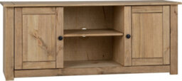 Seconique Panama Waxed Pine 2 Door 1 Shelf Tv Unit - thumbnail 2