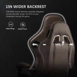 Gtplayer Gaming Chair With Speakers, Ergonomic Computer Chairs With Footrest And Bluetooth Linkage, Dark Brown - thumbnail 4
