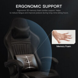 Gtplayer Gaming Chair With Speakers, Ergonomic Computer Chairs With Footrest And Bluetooth Linkage, Dark Brown - thumbnail 3