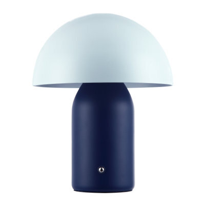 Happy Homewares Modern Rechargeable Mushroom Table Lamp In Midnight And Nova Blue - Touch Dimmer - image 1