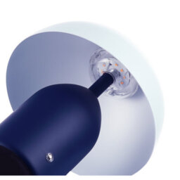 Happy Homewares Modern Rechargeable Mushroom Table Lamp In Midnight And Nova Blue - Touch Dimmer - thumbnail 3
