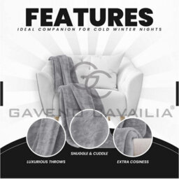 Gc Gaveno Cavailia Luxury Faux Fur Throw 150X200 Cm Silver Fleece Blanket For Double Bed & Sofa Bed - thumbnail 4