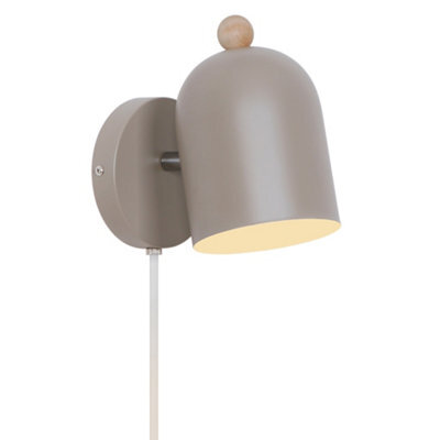 Nordlux Gaston Indoor Wall Light Brown Metal Sensor E27 Adjustable Head - Plug In Or Mains Powered , Ip20 - image 1