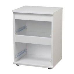 Urbn-Living Urbnliving Height 49Cm 2 Drawer Wooden Bedroom Bedside Cabinet Colour White Carcass And White Drawers No Handle Nightstand - thumbnail 4