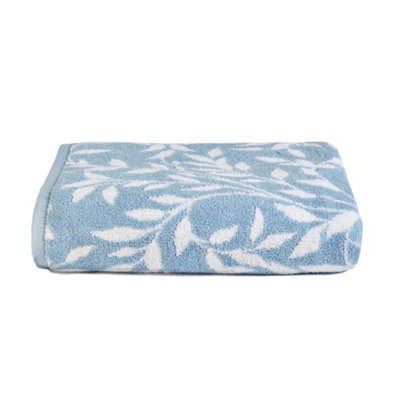 Dreams & Drapes Sandringham 100% Cotton Pale Blue Jacquard Towel - image 1