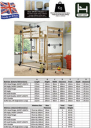 Strictly Beds And Bunks Everest Double Solid Pine Bunk Bed, Heavy Duty, 4Ft 6 Double - thumbnail 8